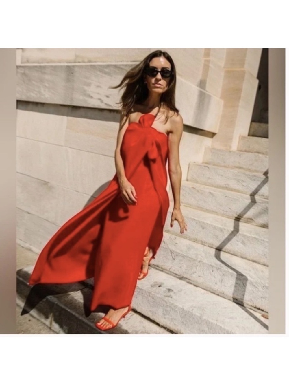 ANTONIO MELANI Strapless Red Bow-Detail Maxi Dress - Picture 6 of 9